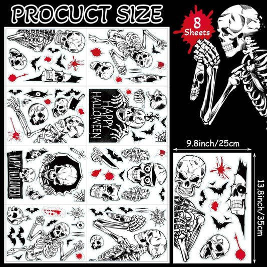 Halloween Window Clings - Kid-Safe Static Stickers for Playroom Windows and Nursery Glass, No Glue No Flame