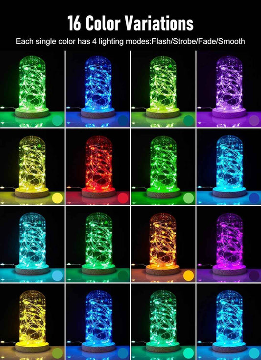 Minetom Color Changing Fairy String Lights - 33 ft 100 LED Safe Kids Room and Nursery Decor, Cool to Touch LED with UL Adapter, 16 Color Remote Timer Included