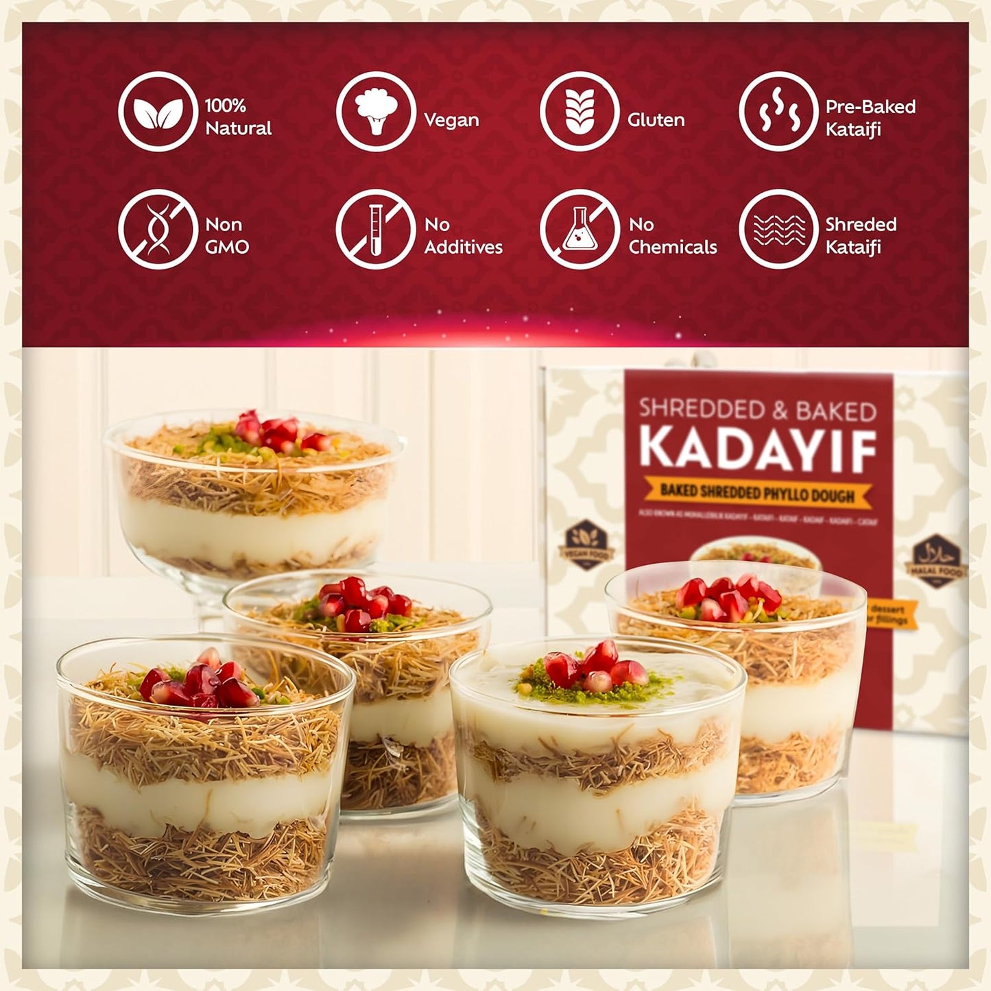 Eastanbul Pre-Baked Kataifi Dough – Simple Three-Ingredient Topping for Clean, Unfussy Dessert Recipes