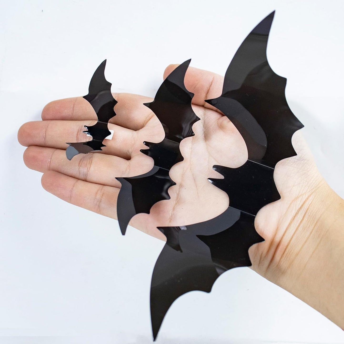 Elegantly Halloween Big Size Bat Silhouette Set – Immersive Haunted House Wall Display for Entryway and Staircase, Modern Gothic Home Halloween Styling