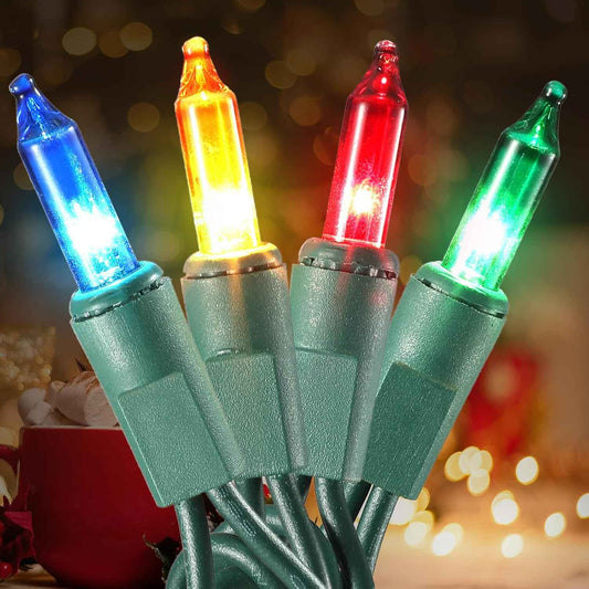 Brightown Multicolor Christmas Lights 100 Count – Child Safe Family Decor for Kids Room and Nursery Tree