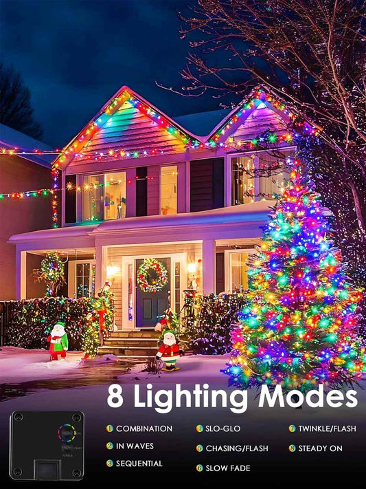 Safe Solar Fairy Lights for Kids and Pets – 4 Pack 132FT 400 LED Flameless Waterproof Multicolor String Lights