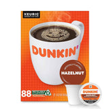Dunkin' Hazelnut Keurig K-Cup Pods – Cozy Wind-Down Coffee Moment at Home, 88 Pod Comforting Roast