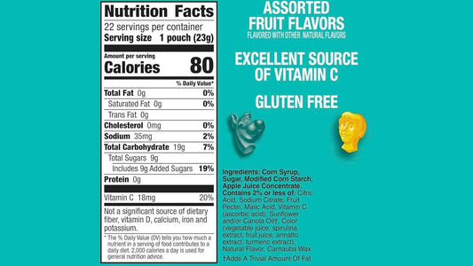 Scooby-Doo Fruit Flavored Snacks Gluten Free 22 Ct Bulk Snack Pack for Kids Lunches After School and Sports