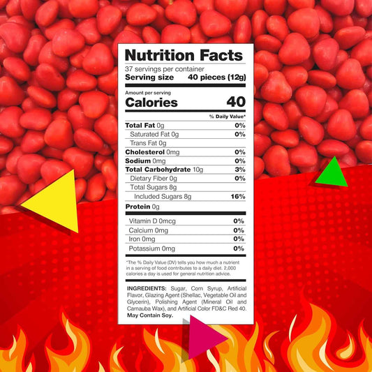Cinnamon Imperial Hearts – Holiday Table Centerpiece Candy, Spicy Red Hearts for Christmas Party Bowls
