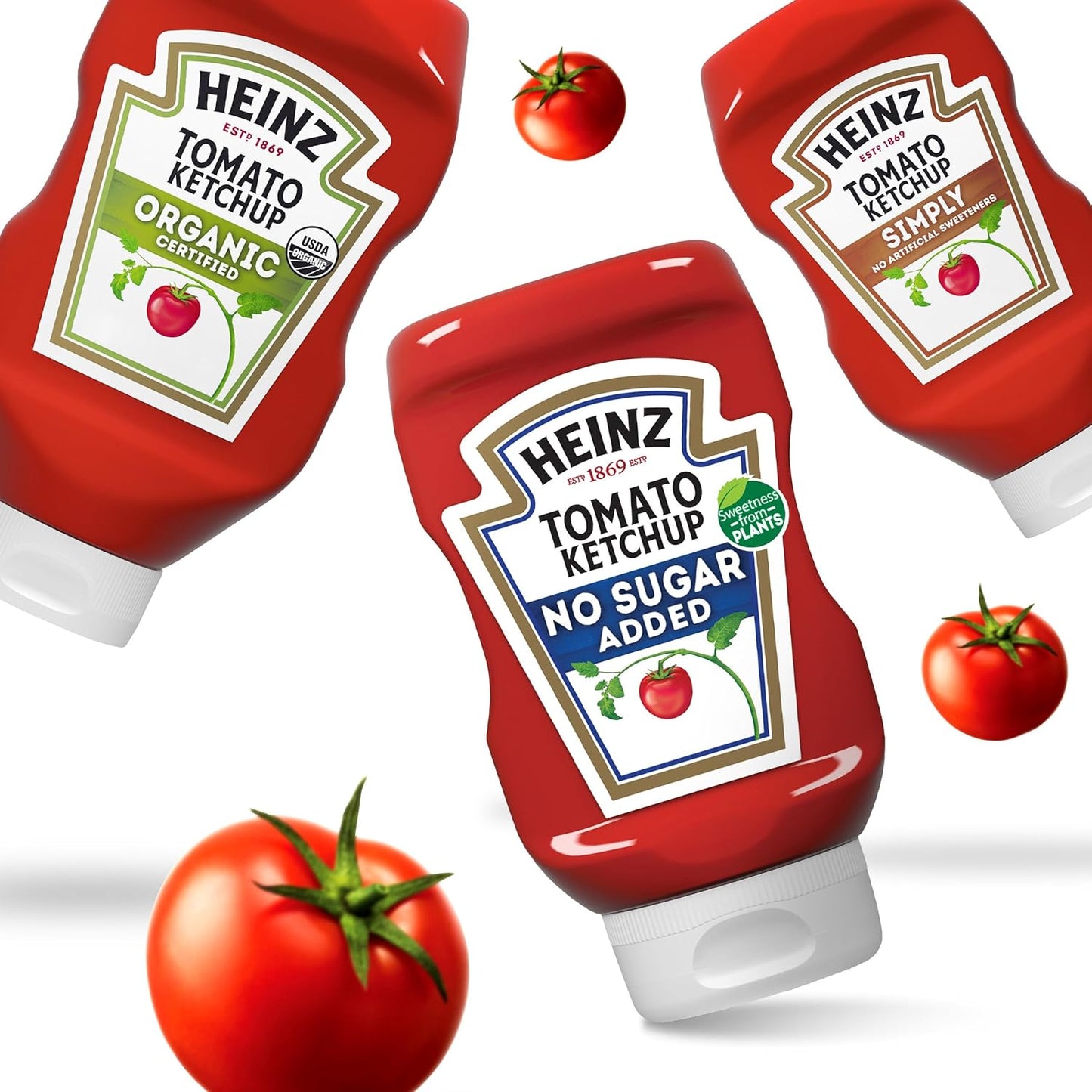 Heinz No Sugar Added Ketchup – Kid-Friendly Dip for Nuggets, Fries, and Lunchboxes