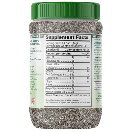 Sanar Naturals Chia Seeds – Quick Satiety Fuel for Focused Workdays and Home Office Lunch Prep, High Fiber