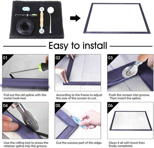 TOOLTRIZ Screen Repair Kit in Charcoal and Gray – Match Your Door and Window Aesthetic