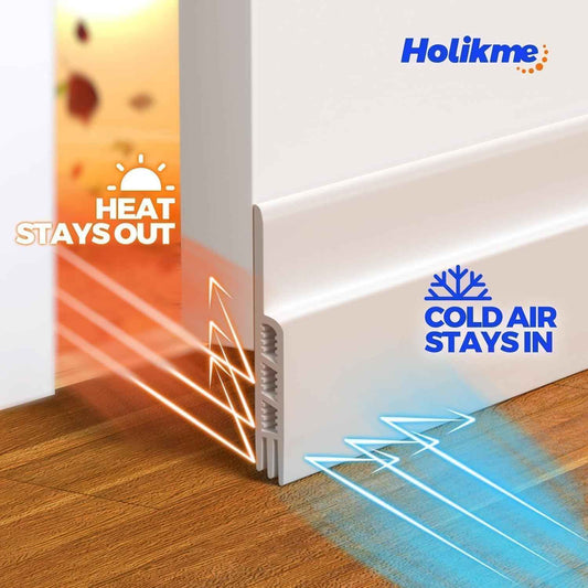 Holikme Door Draft Stopper – Child and Pet Safe Silicone Seal for Front and Back Doors, Shatter-Free Bottom Seal