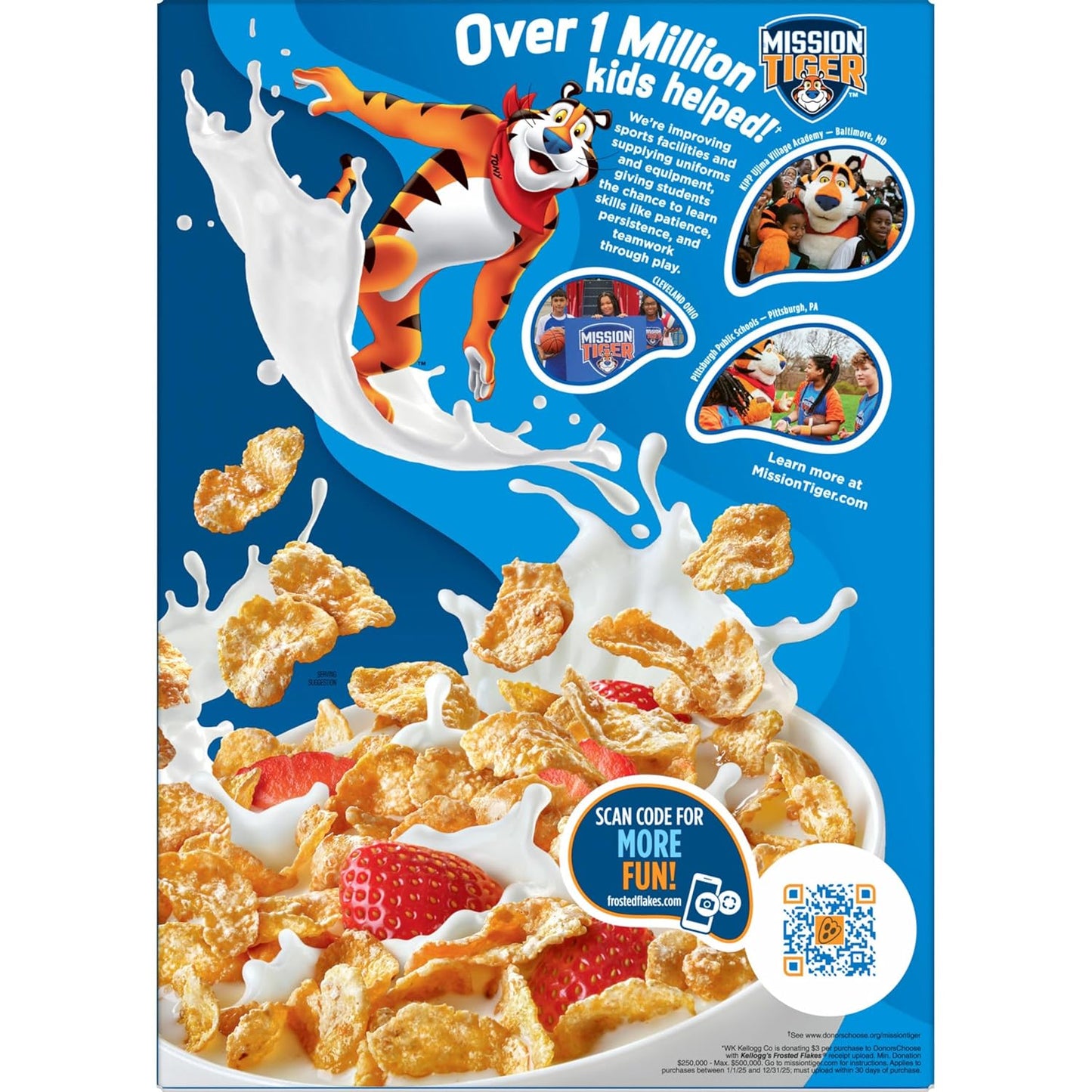 Kellogg's Frosted Flakes Cereal, 28.5 oz Giant Size, Quick Breakfast and Desk-Side Snack for Busy Workdays