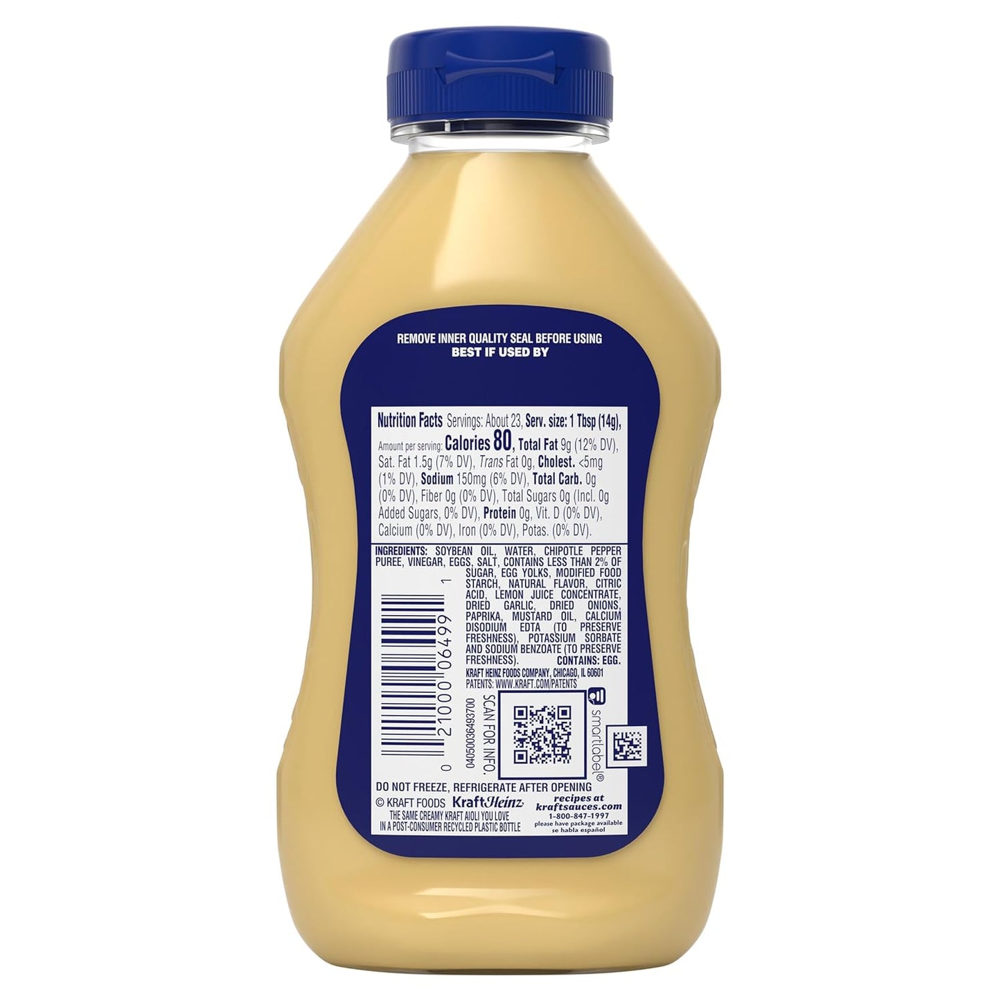 Kraft Chipotle Aioli 12 fl oz Squeeze Bottle — 5-Minute Weeknight Dinner Upgrade for Busy Parents and Home Office Lunches