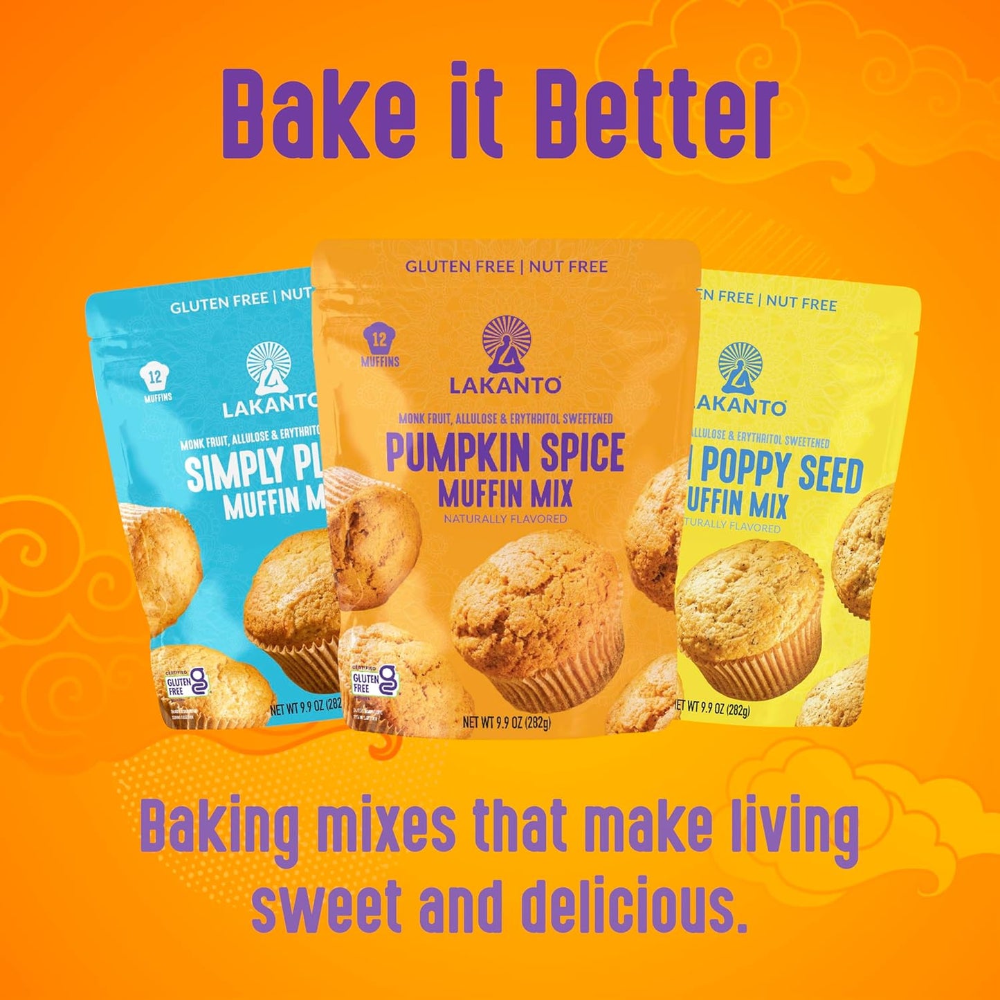 Lakanto Pumpkin Spice Muffin Mix - Thoughtful Low Sugar Gift for the Health Minded Home Baker