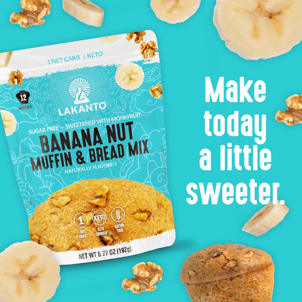 Lakanto Sugar Free Banana Nut Muffin and Bread Mix - Thoughtful Keto Gift Basket Addition for Diabetic Friends