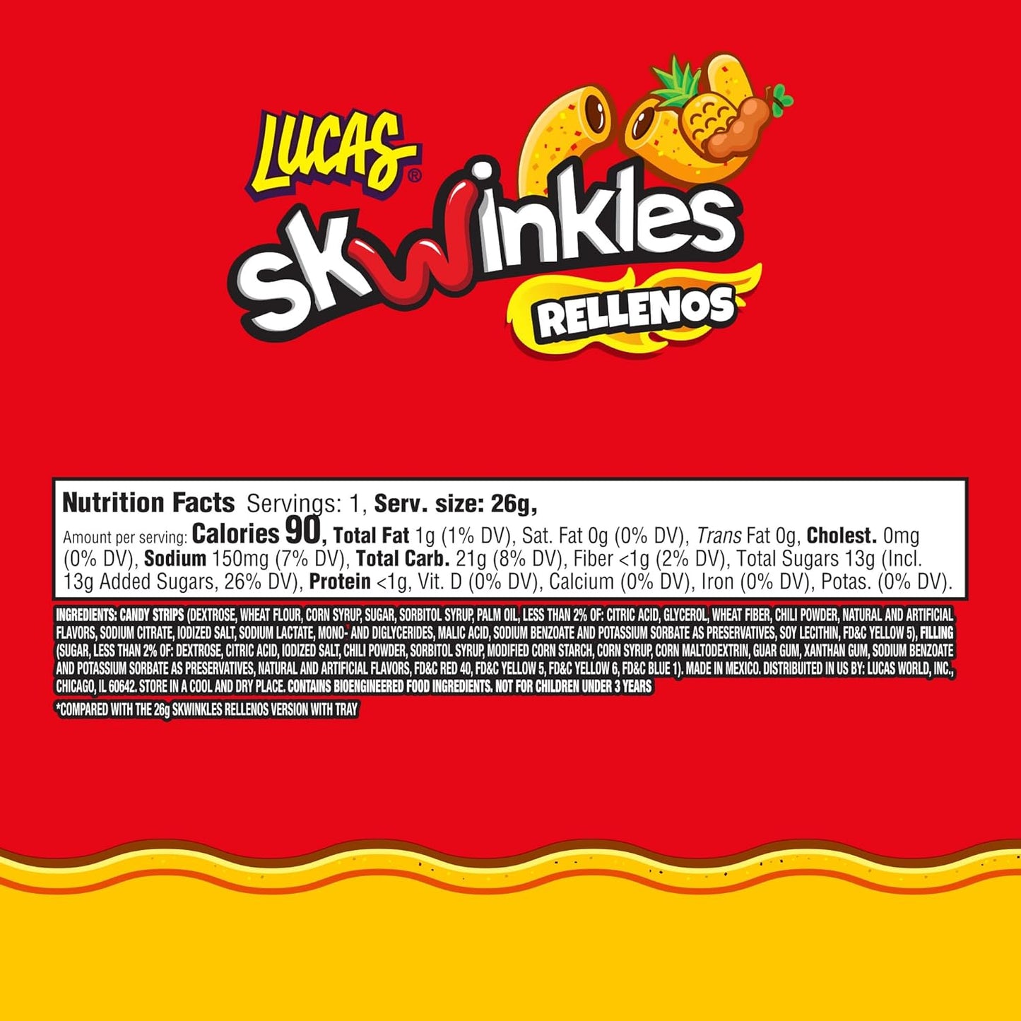 Lucas Skwinkles Pineapple-Tamarind Candy – Portable Mexican Snack for Camping, Hiking, and Picnic Baskets