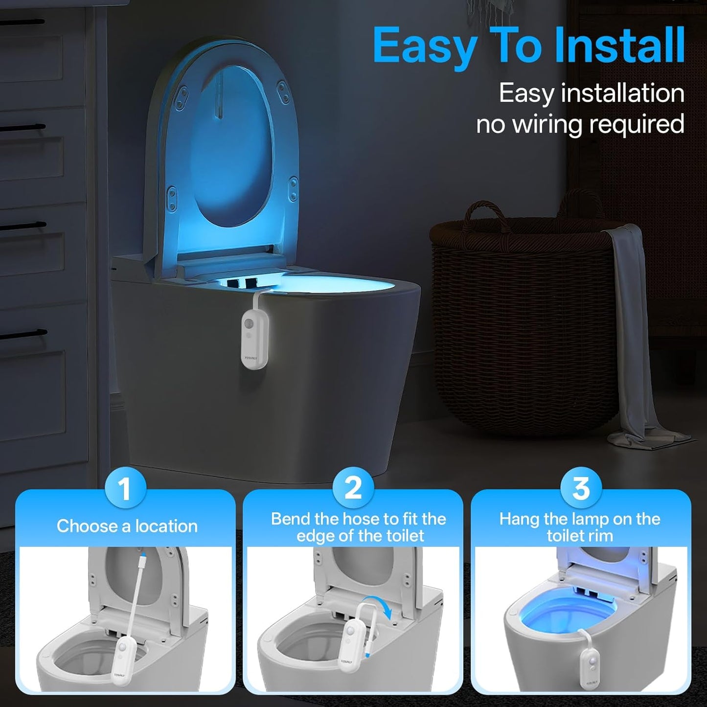 LumiGuard Toilet Night Light for Kids – Motion Activated Bathroom Light for Potty Training