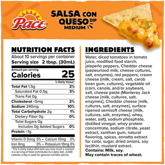 Pace Medium Nacho Cheese Sauce – Picnic & Park Cheese Dip for Tailgate Lot Gatherings