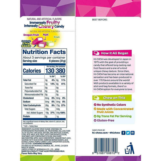 Hi-Chew Japanese Chewy Candy – Lunchbox Treat and After-School Snack for Kids, Real Fruit Juice, 3.17 oz Resealable Bag