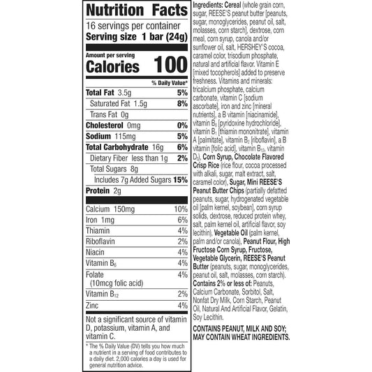 Reese's Puffs Cereal Bars – Desk-Drawer Midday Energy Snack for Busy Professionals, 16 ct Peanut Butter