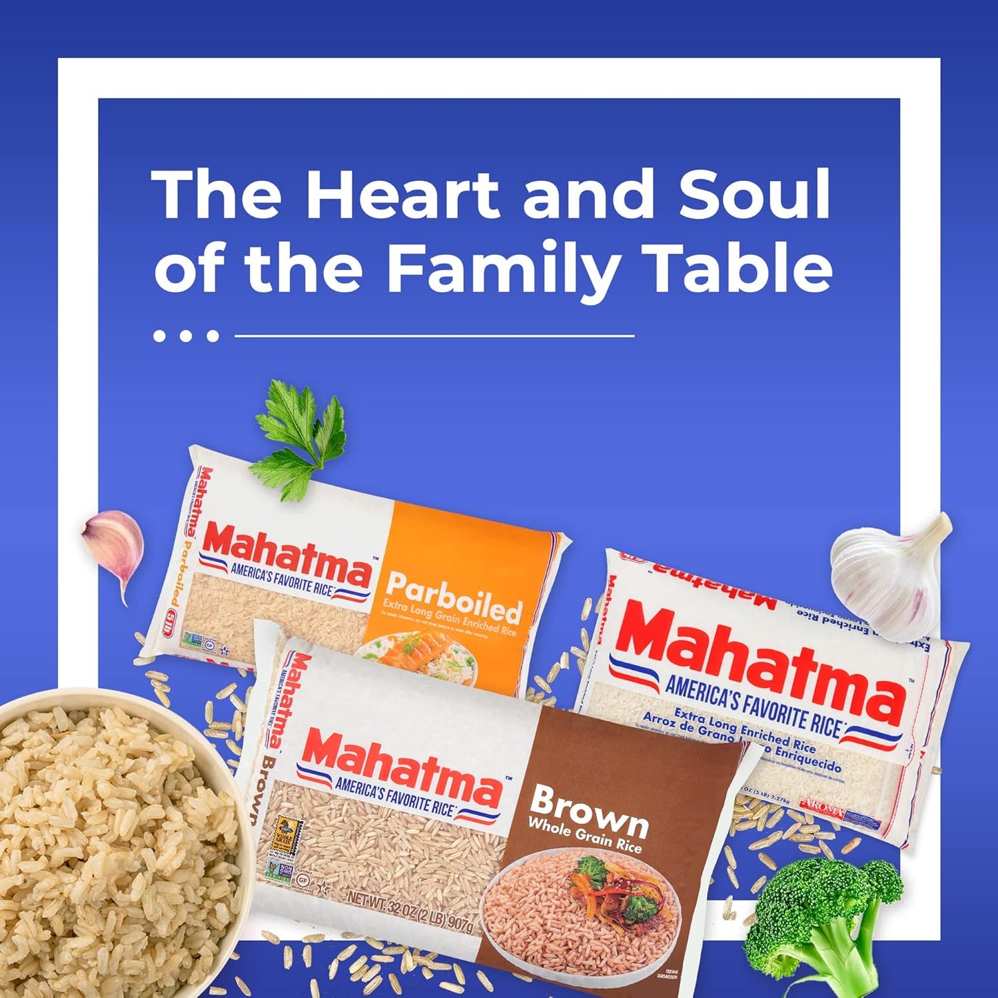 Mahatma Brown Rice 2 lb for Kid-Friendly Lunchbox Prep, Whole-Grain Side Dish for Family Dinners