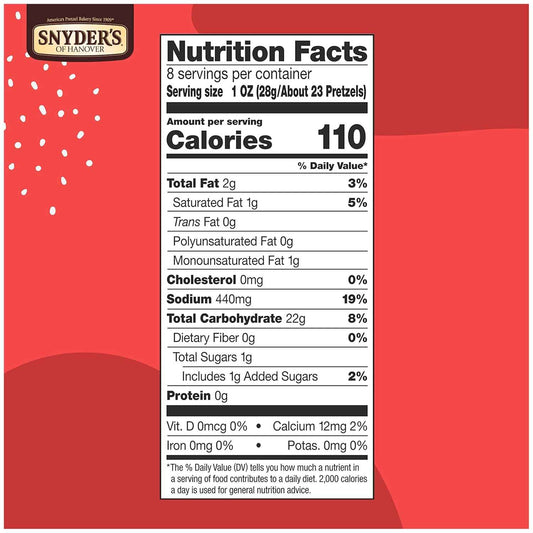 Snyder's of Hanover Gluten Free Mini Pretzels – Low-Fat Everyday Snack for Guilt-Free Mindful Munching