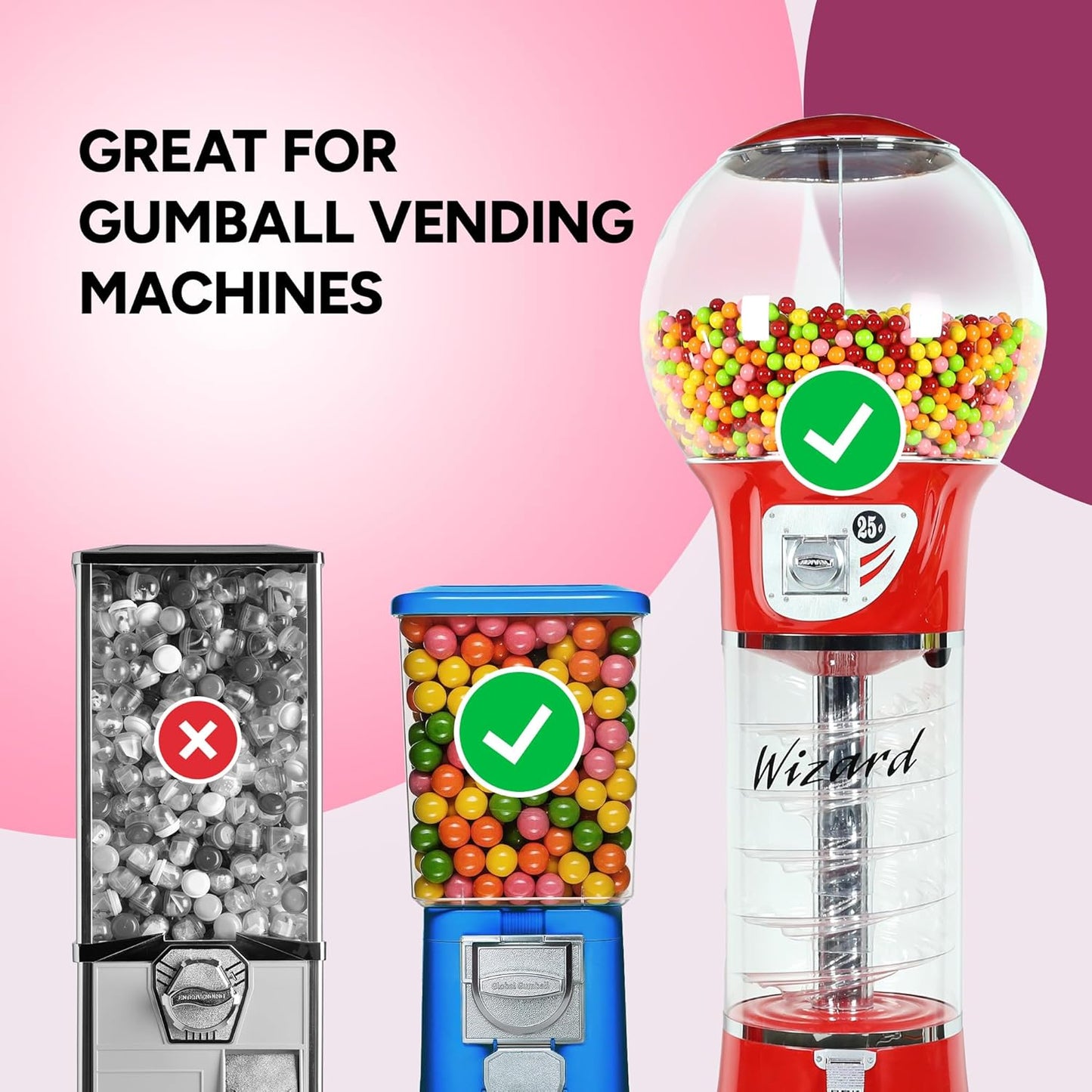 MiniMax Peanut Free Gumballs 1 Inch Chewing Gum for Kids Themed Birthday Parties and DIY Dessert Tables