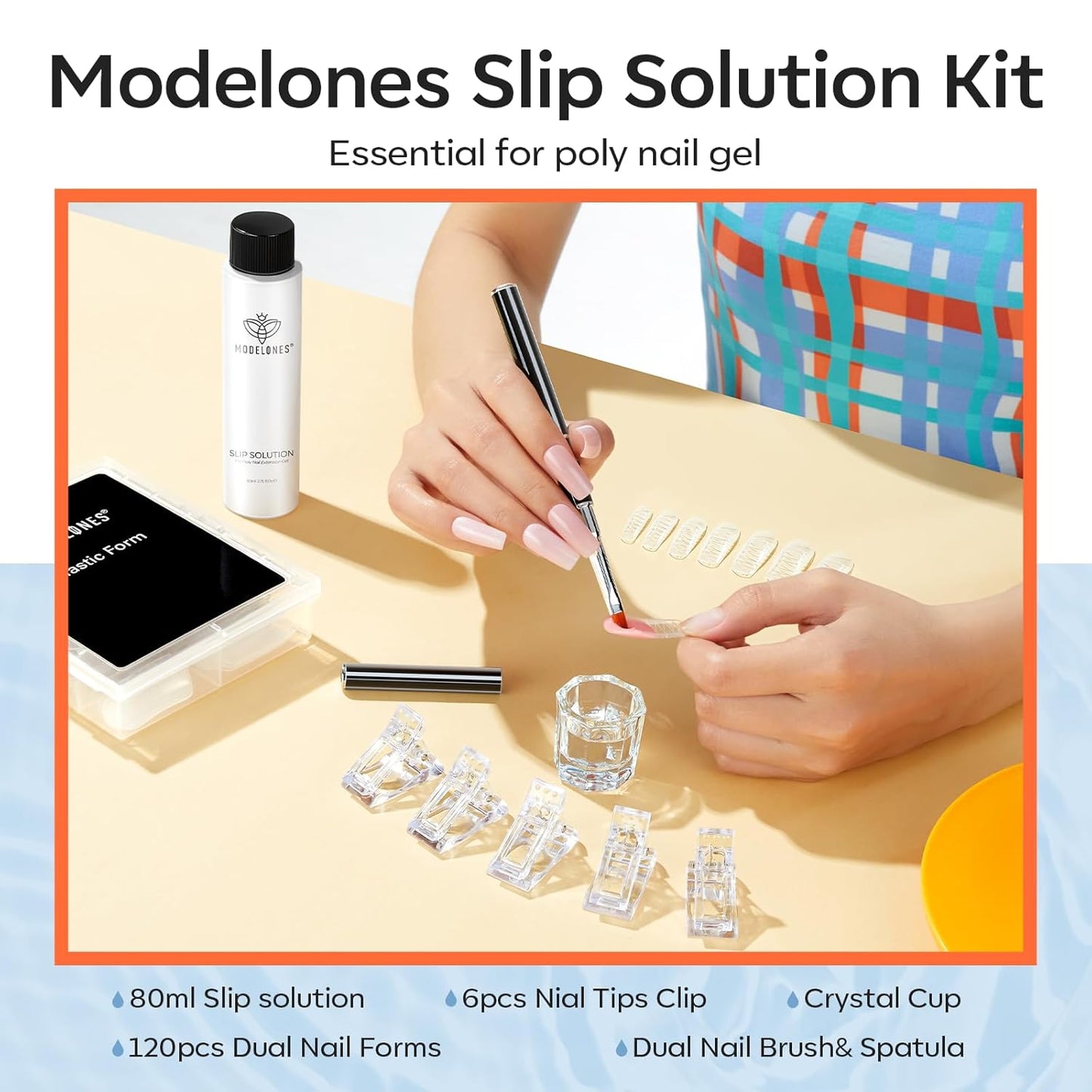 Modelones Poly Extension Gel Slip Solution – Gentle Brush Cleaning Oil for a Mindful At-Home Manicure Wind-Down