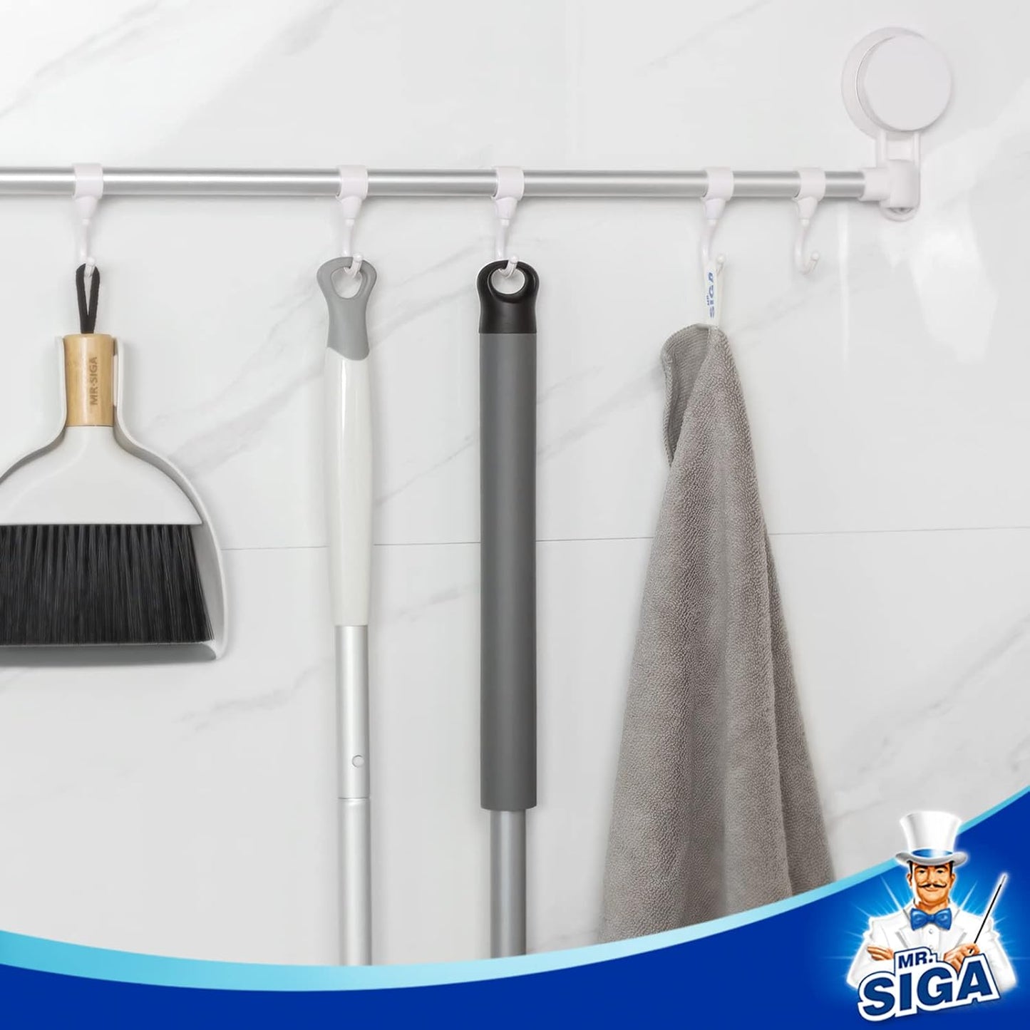 MR.SIGA Heavy Duty Grout Scrub Brush with Long Handle – Outdoor Pool Deck and Patio Tile Scrubber