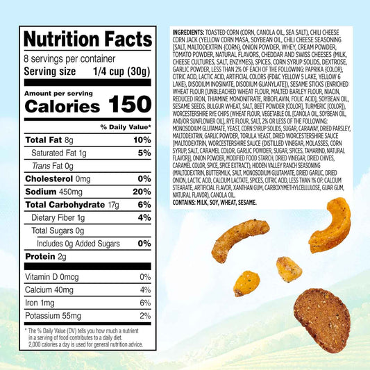 Snak Club Ranch Crunch Mix – Sugar-Free Office Desk Drawer Snack for Mid-Afternoon Focus Breaks, 8 oz