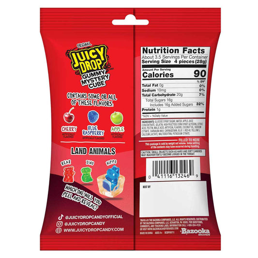 Juicy Drop Mystery Gummy Cubes – Road Trip and Travel Snack for Families, Wild Berry 3.5oz