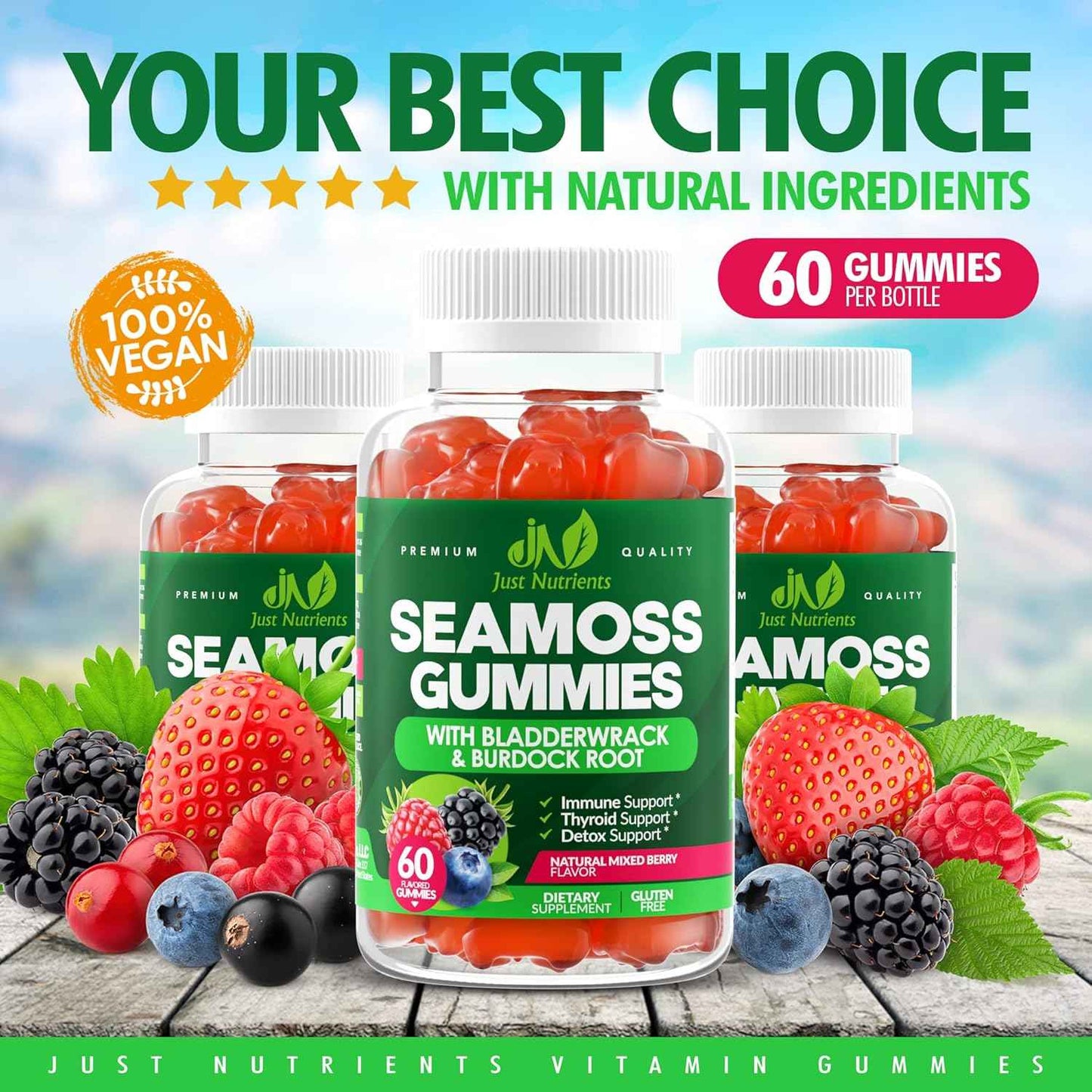 Sea Moss 3000mg Gummies - Thoughtful Wellness Gift for Mom on Her Birthday