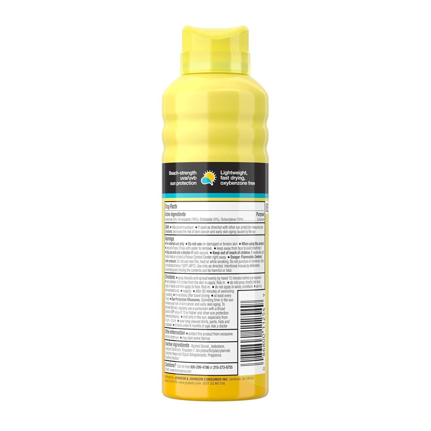 Neutrogena Beach Defense Spray SPF 50 – Portable Sun Protection for Camping, Patio & Outdoor Adventures