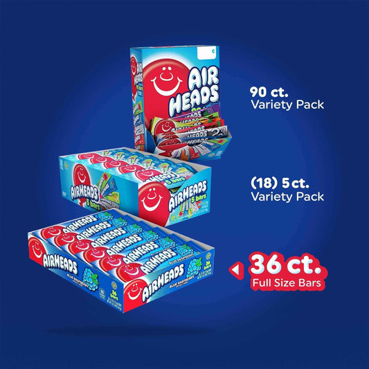 Airheads Cherry Taffy – Gluten-Free and Kosher Certified Snack for Dietary Wellness, Individually Wrapped 36 Pack