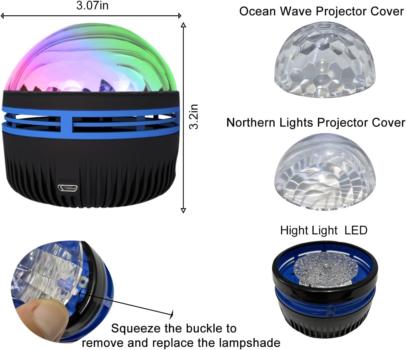 Northern Glow Aurora Projector – Premium Dual-Effect Designer Lamp with Crystal-Clear 5W LED for High-End Interiors