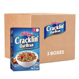 Kellogg's Cracklin' Oat Bran Breakfast Cereal, Fiber Cereal, Family Cereal, Original (3 Boxes) – Clean-Label Morning Bowl for Wellness-Focused Adults