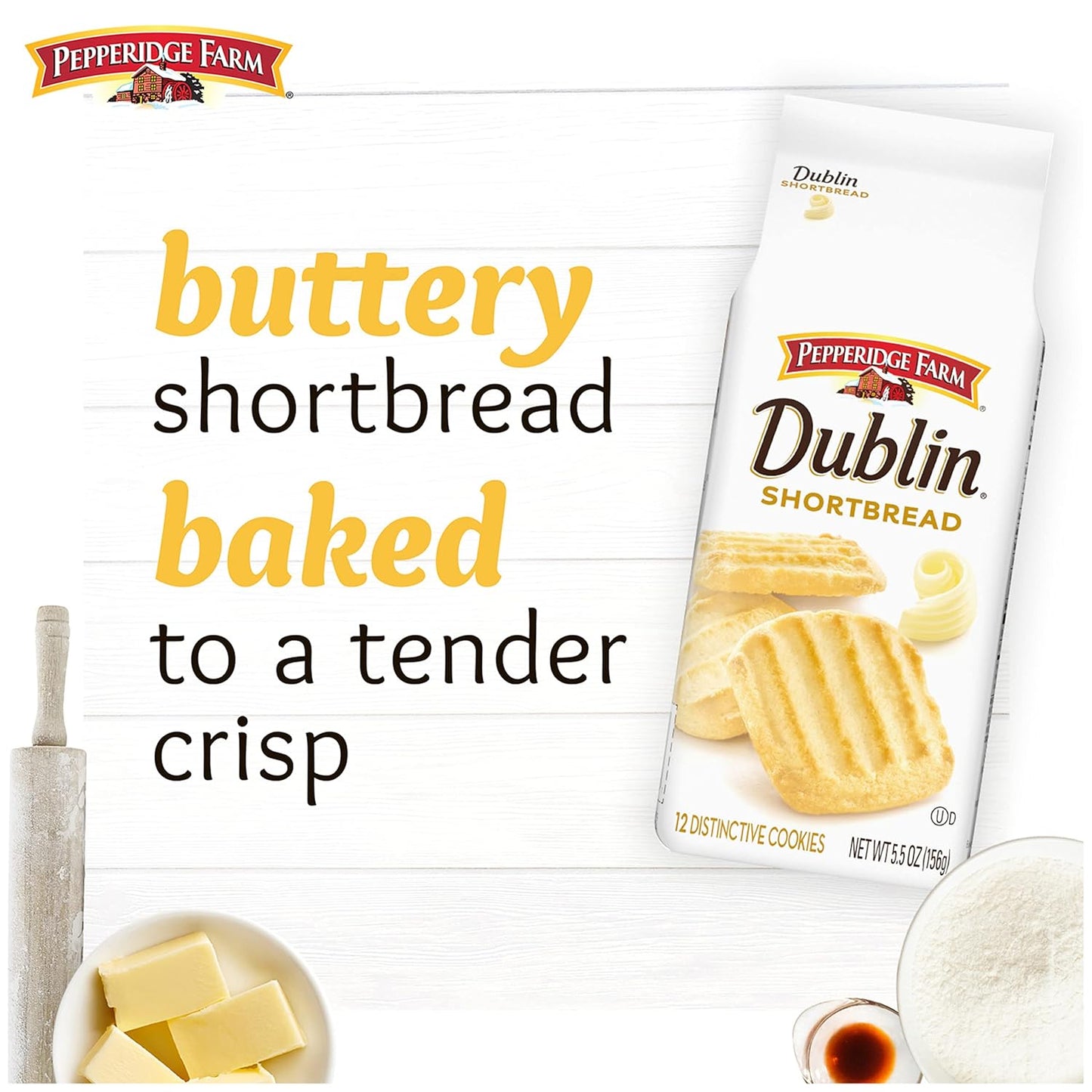 Pepperidge Farm Dublin Shortbread Cookies – Mindful Afternoon Tea Ritual, Light Butter Cookies for a Calming Break
