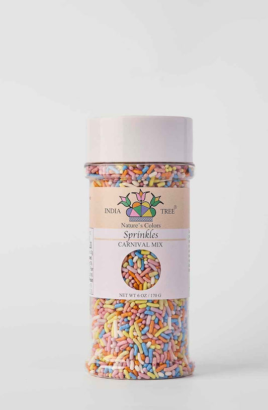 India Tree Nature's Colors Pastel Rainbow Sprinkles – Thoughtful Gift for Allergy-Conscious Bakers, 6 oz Jar