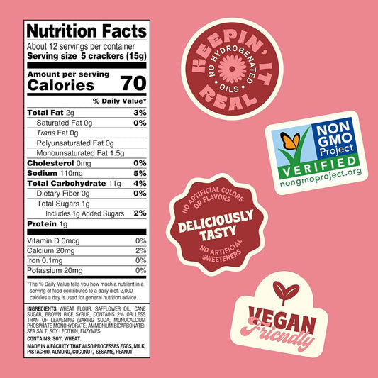 Back to Nature Classic Round Crackers – After-School Snack for Kids with Clean Simple Ingredients, Pack of 3