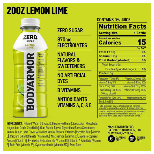 BODYARMOR ZERO Sugar Fruit Punch – Clean Electrolyte Drink for Self-Care Rituals and Stress-Free Hydration