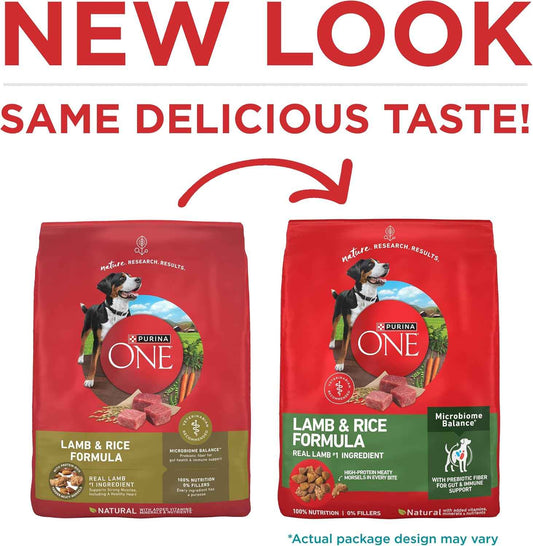 Purina ONE SmartBlend Lamb and Rice Dry Dog Food - Housewarming Gift for Multi-Dog Households, 31.1 lb. Bag
