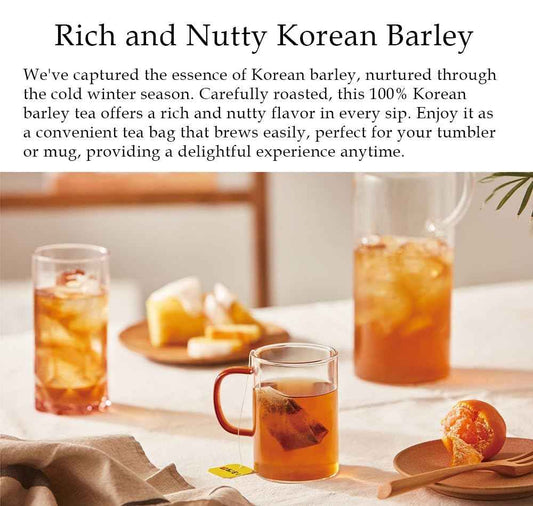 Damtuh Korean Barley Tea Boricha – Travel-Friendly Caffeine-Free Brew for Camping and Patio Mornings, 50 Bags