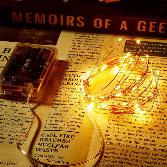 Aurora Glow Battery Fairy Lights – Flameless LED String Lights Safe for Bedroom, Cool to Touch with Auto Timer