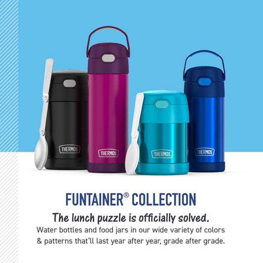 THERMOS FUNTAINER Stainless Steel Water Bottle with Straw - Holiday Gift Idea for Kids Who Love Bluey and Disney