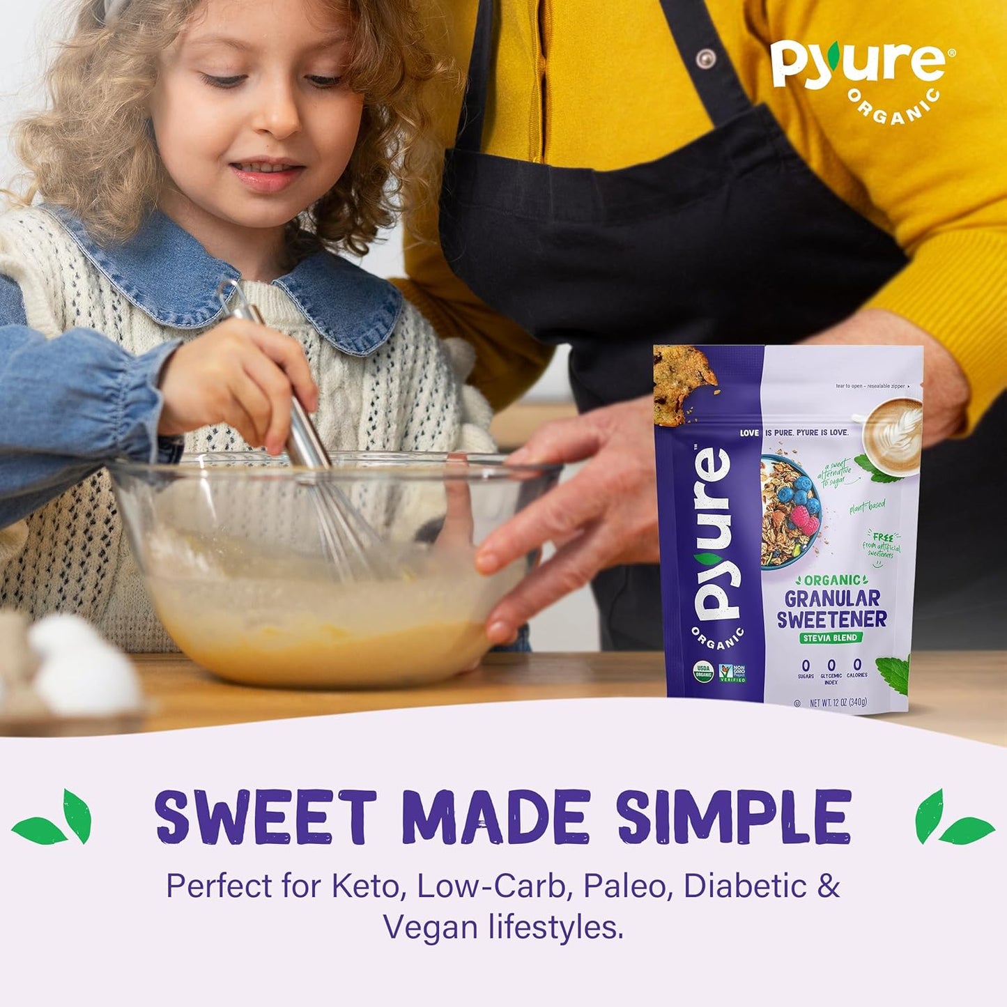 Pyure Organic Stevia Blend – Calorie-Conscious Pantry Staple for Self-Care Meal Prep