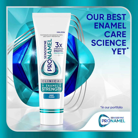 Sensodyne Pronamel Clinical Enamel Strength Toothpaste for Morning and Night Self-Care Ritual, Deep Clean Mint for Acid Erosion Defense