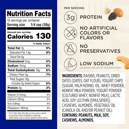 Snak Club Yogurt Trail Mix – Lunchbox Friendly Sweet and Salty Snack for School and After-School, 14 oz Resealable