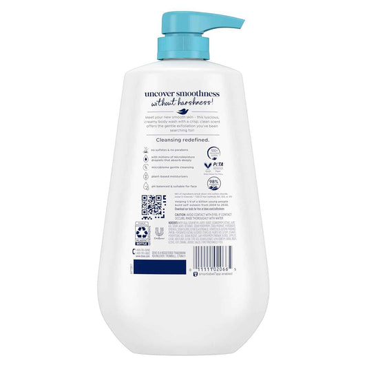 Dove Gentle Exfoliate Body Wash Pump – Mango Butter Scent Shower for a Refreshing Tropical Self-Care Routine, 30.6 oz