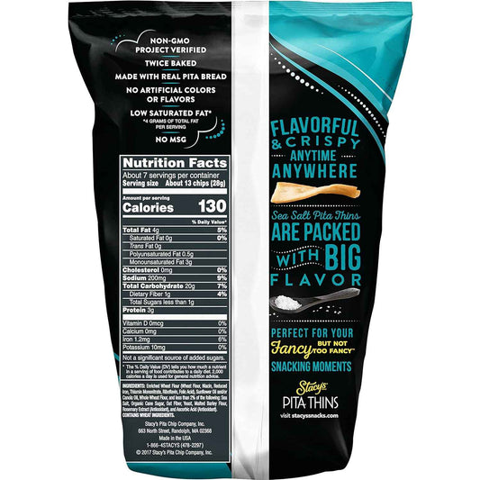 Stacy's Pita Crisps Simply Naked – Parent-Approved Lunchbox Snack for School and After-School, 6.75 oz Bag