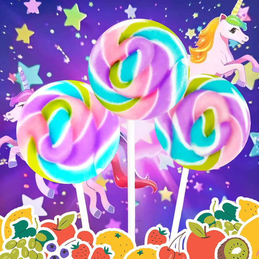 Rainbow Twisty & Swirl Lollipops 32pk – Low Sugar Fat Free Individually Wrapped Treats for Mindful Snacking