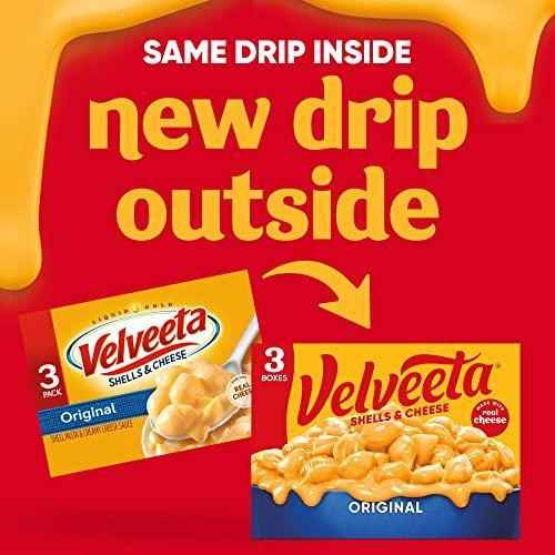Velveeta Shells & Cheese Original Shells – Easy Kid Friendly Weeknight Dinner Side, 3 ct Multi Pack, 12 oz Boxes