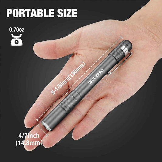 WORKPRO LED Pen Light – Anti-Accidental Activation Flashlight for Home Toolkits and Emergency Go-Bags